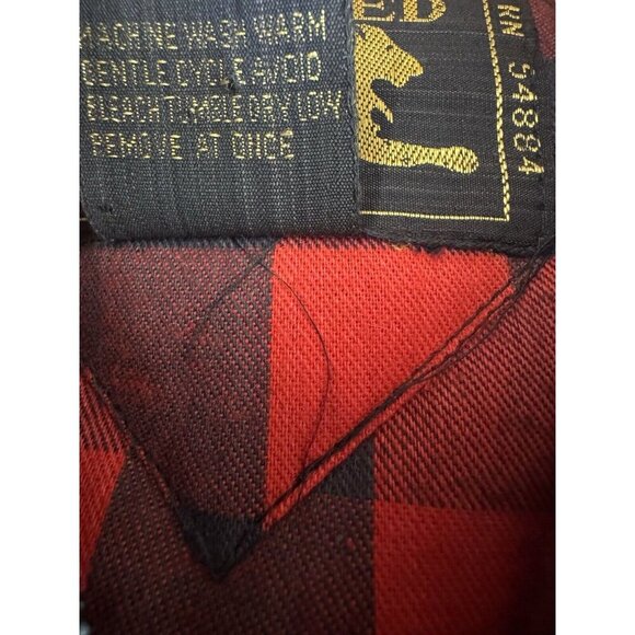 Branded Lion Men Buffalo Plaid Full Zip Vest Warm Puffer Vintage NEW Quilt Check - Picture 4 of 12